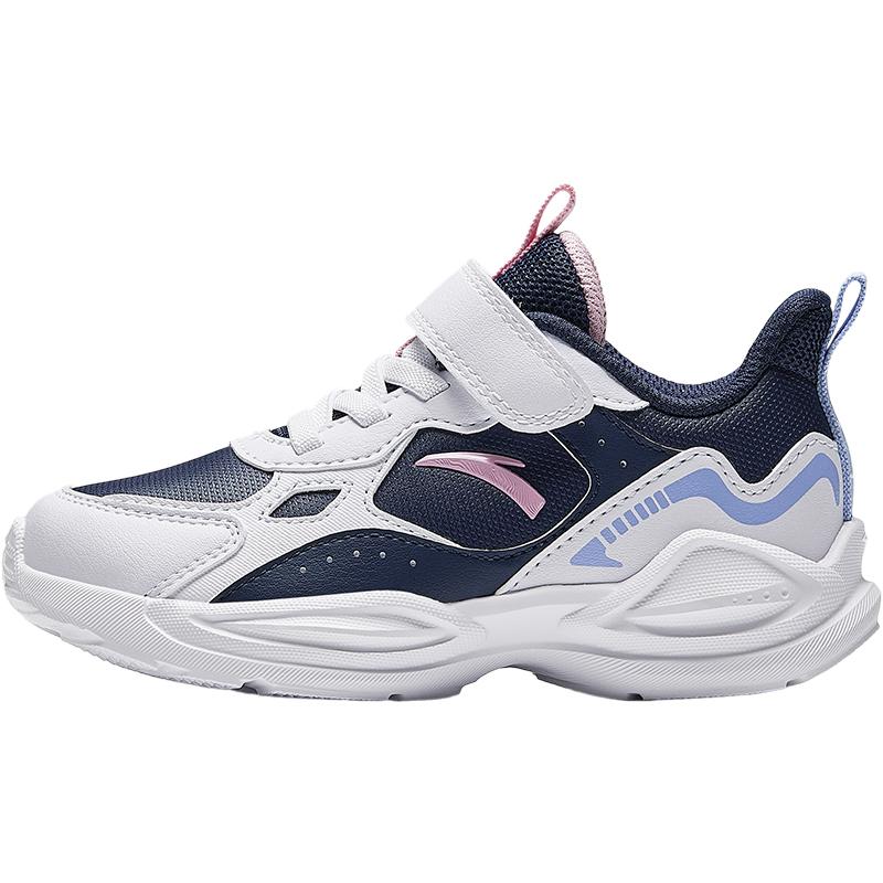 Anta Kids Synthetic Leather Fashion Versatile Lightweight Shock Absorbing Low Top Running Shoes Kids Sneakers Blue White Red A22449977N-2