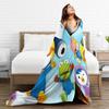 Warm Soft BlanketStudents Airplane Travel Pororos the Little Penguins   Bedding Throws Flannel Bedspread Living Room Sofa Cover