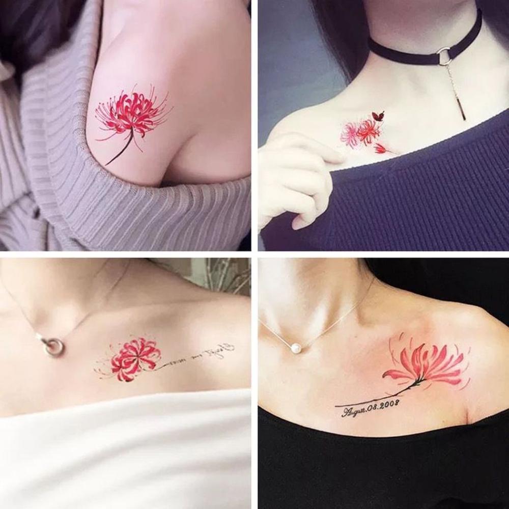 Shoulder Tatouage Body Art Decals Disposable Tattoo Decals Flower Tattoo Sticker Temporary Tattoos