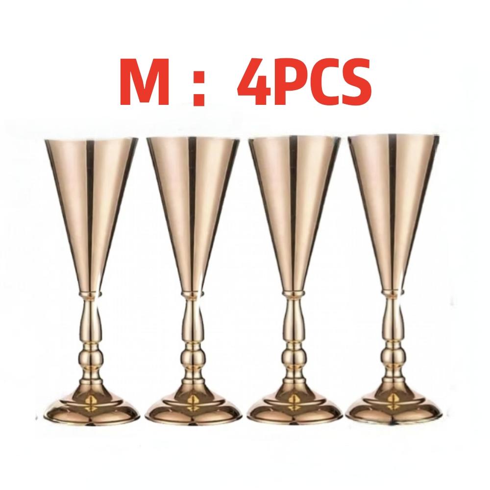 Gold Metal Trumpet Vase Stand Cone Flower Holder for Wedding Table Centerpiece, Party & Home Decor 3 Sizes Choose
