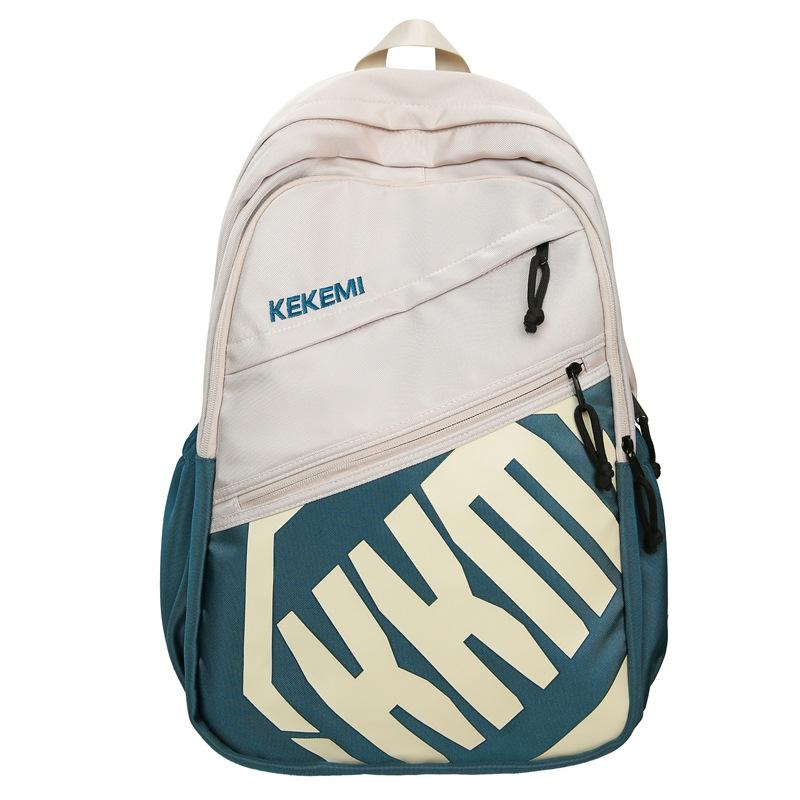 Thickened casual backpack, simple trend letter campus backpack, large capacity outdoor travel schoolbag