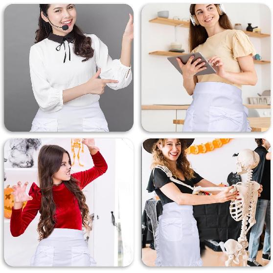 Lusofie Waist Apron Half Apron Maid Aprons Cooking Aprons for Women for Kitchen Cooking Restaurant Restaurant Bistro Coffee