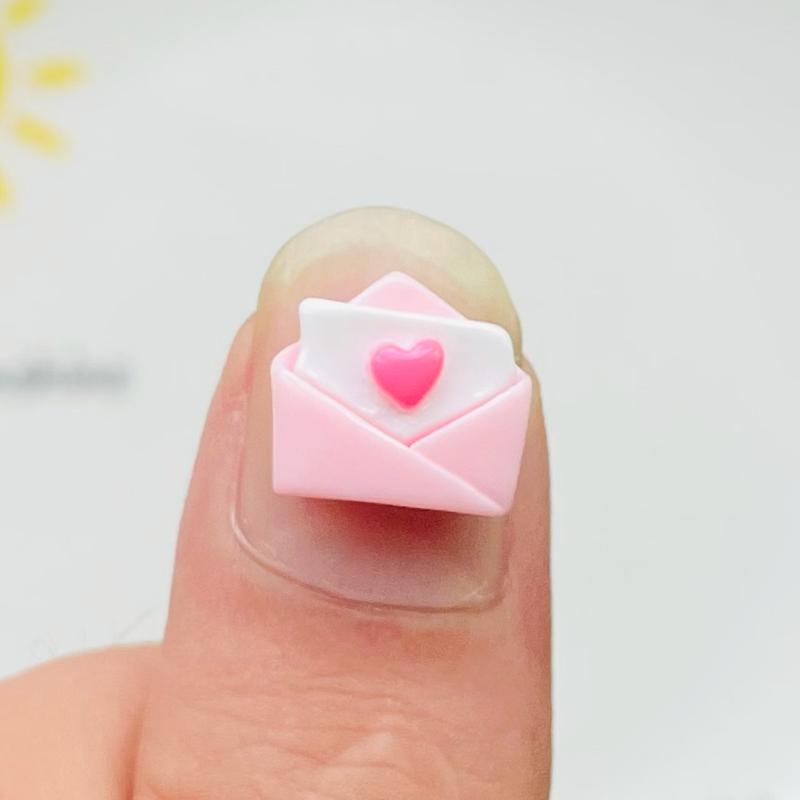 30 Pcs New Cute Resin Mini Pink Envelope Flat Back Stone Figurines Diy Jewelry Wedding Scrapbook Manicure Accessories A57