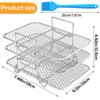 Stainless Steel Air Fryer Rack Oven Baking Dehydrator Rack Cooking Steamer Roasting Racks Air Fryer Accessories Kitchen Tools