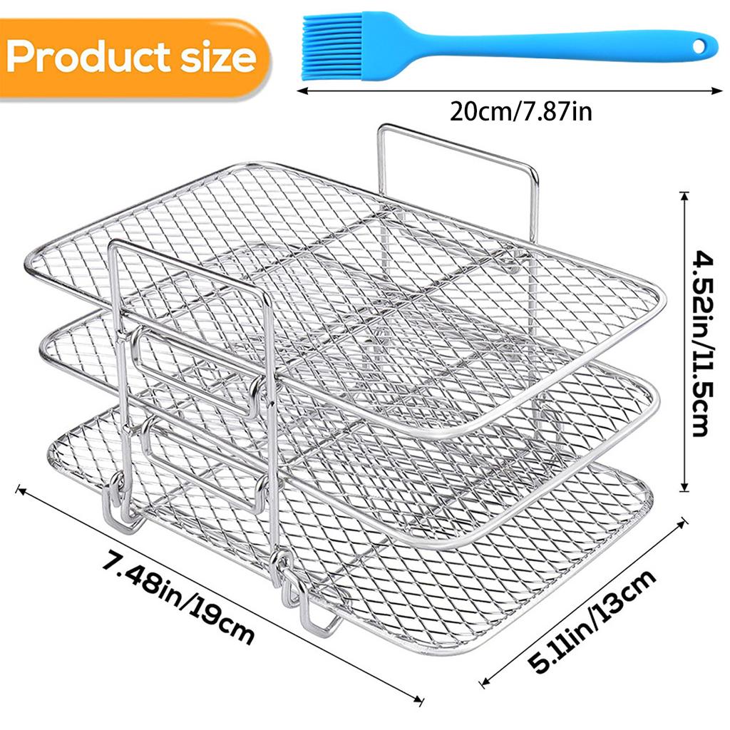 Stainless Steel Air Fryer Rack Oven Baking Dehydrator Rack Cooking Steamer Roasting Racks Air Fryer Accessories Kitchen Tools