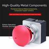 Momentary Control LA2 Push Button Switch 30mm Mounting Hole Self-Resetting Opening Mushroom Head Push Button 5A 250VAC Red Green