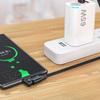 60W Power Type C Cable with Led Lighting Nylon Wrapped USB C Fast Charge Cord 180 Degree Adjustable Heads For Convenient