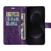 Protective Case - BOOLING - for Samsung Galaxy S25 Edge - Dark Purple Floral Pattern Leather Effect - 2 Glass