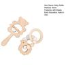 1 Pair Wooden Baby Rattle Toy with Bell Beads Hedgehog Rabbit Elephant Bird Teething Grip Ring Toy Newborn Boys Girls Early Education Rattle