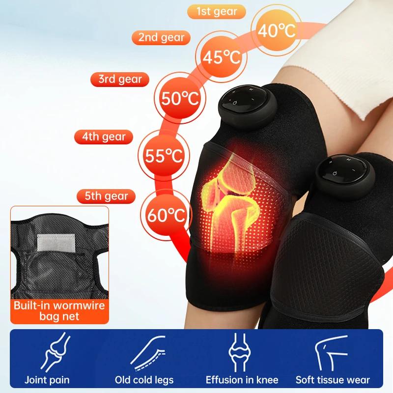 2026 New Knee Heating Vibration Massage Joint Physiotherapy Hot Compress Massager Elbow Shoulder Support Thermal Knee Pad Relieve Arthrit