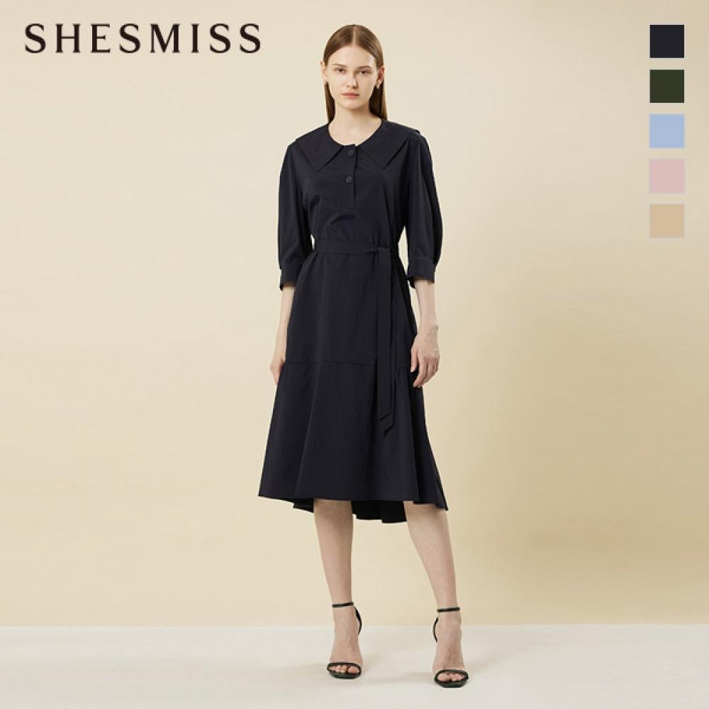 

She S miSS Big Collar Belted dreSS Swwopn22130 light beige/55