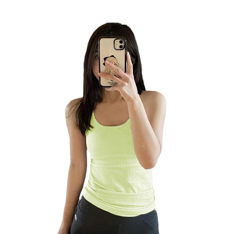 EBB TO STREET Damski Długi Top do Jogi z Dekoltem Racerback i Wkładkami na Biust