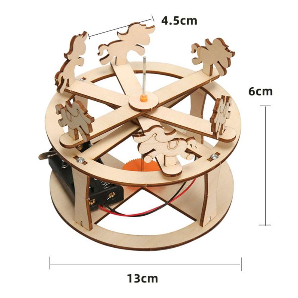 3D Rotating Carousel Model Horse Figure DIY Carousel Kit Science Experiment Kit
