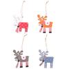 Wooden Joyful Christmas Reindeer Ornaments Playful Colorful Decorations For Celebrations Festive