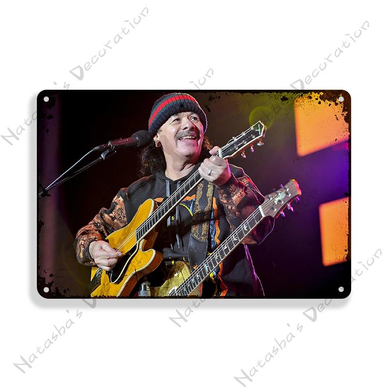 Santana Vintage Poster Music Metal Tin Sign Rock Band Metal Sign Decorative Sign Bar Pub Garage Metal Plate Retro Metal Plaque