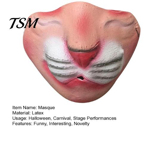 Home Celebration Accessories Latex Halloween Half Face Masque for Adults, Scary Horror Party Comfortable Cushion with Elastic Strap Cosplay, Carnival
