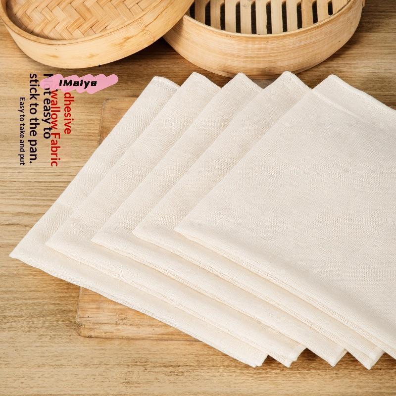 3 Stück reine Baumwolle Dampftuch 40/60CM rund Küchengaze Haushalts Schubladenmatte für gedämpften Reis und Brötchen - Küchenzubehör