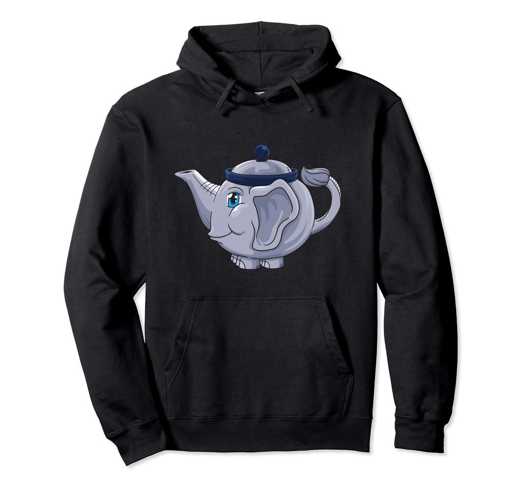 Funny Elephant Drinking Tea with Teapot Hoodie