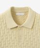 MINAV Strong Cotton Cable Punch Collar Knit [Butter Lemon]
