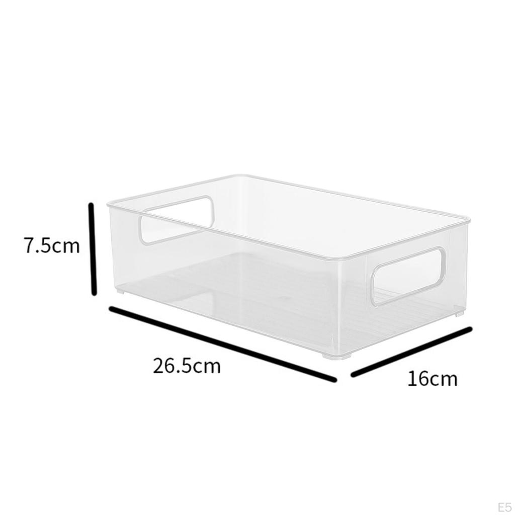 Bathroom Vanity Organizer Food Container 26.5cmx16cmx7.5cm/10.43inchx6.30inchx2.95inch Clear