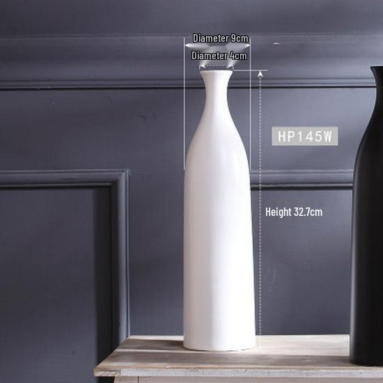 Black & White European Style Ceramic Vase for Minimalist Flower Arrangements