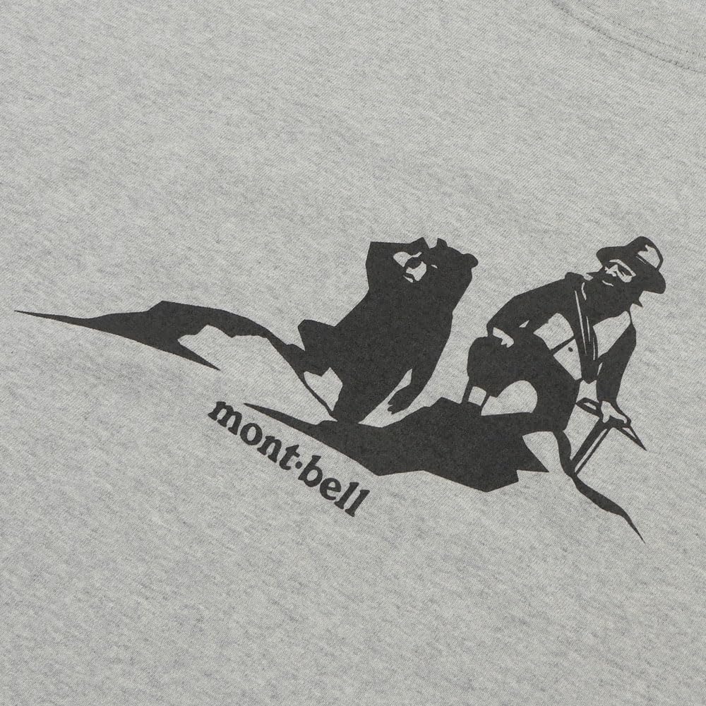Montbell Pear Skin Cotton Hitoyama Koete Tee T-Shirt, 2104818, Light Gray, Size M