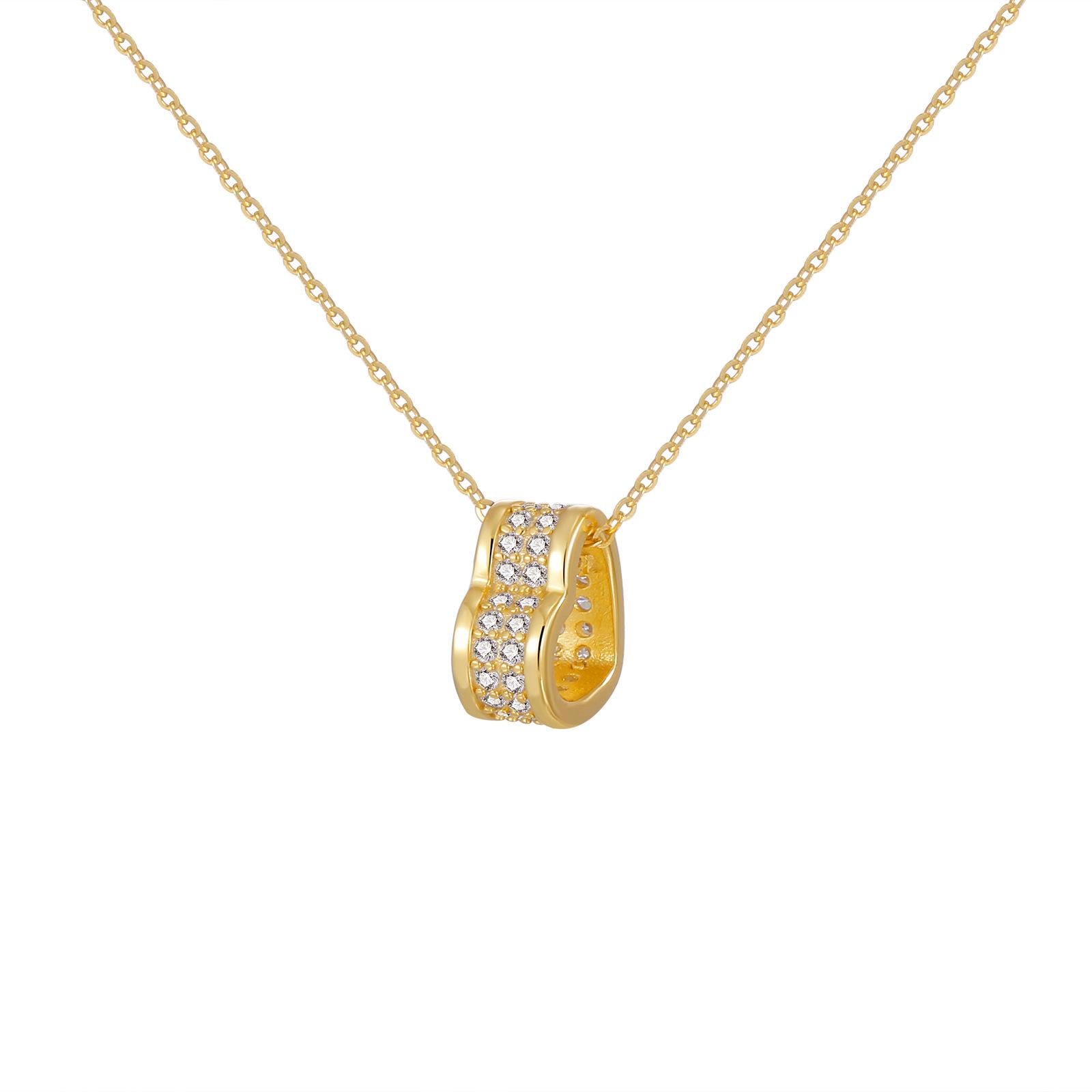 

Серебряное ожерелье S925 Love, женское посеребренное желтое золото Guochao, подвеска в форме сердца, цепочка на ключицу премиум-класса, серебряные украшения для девушки 925 Silver