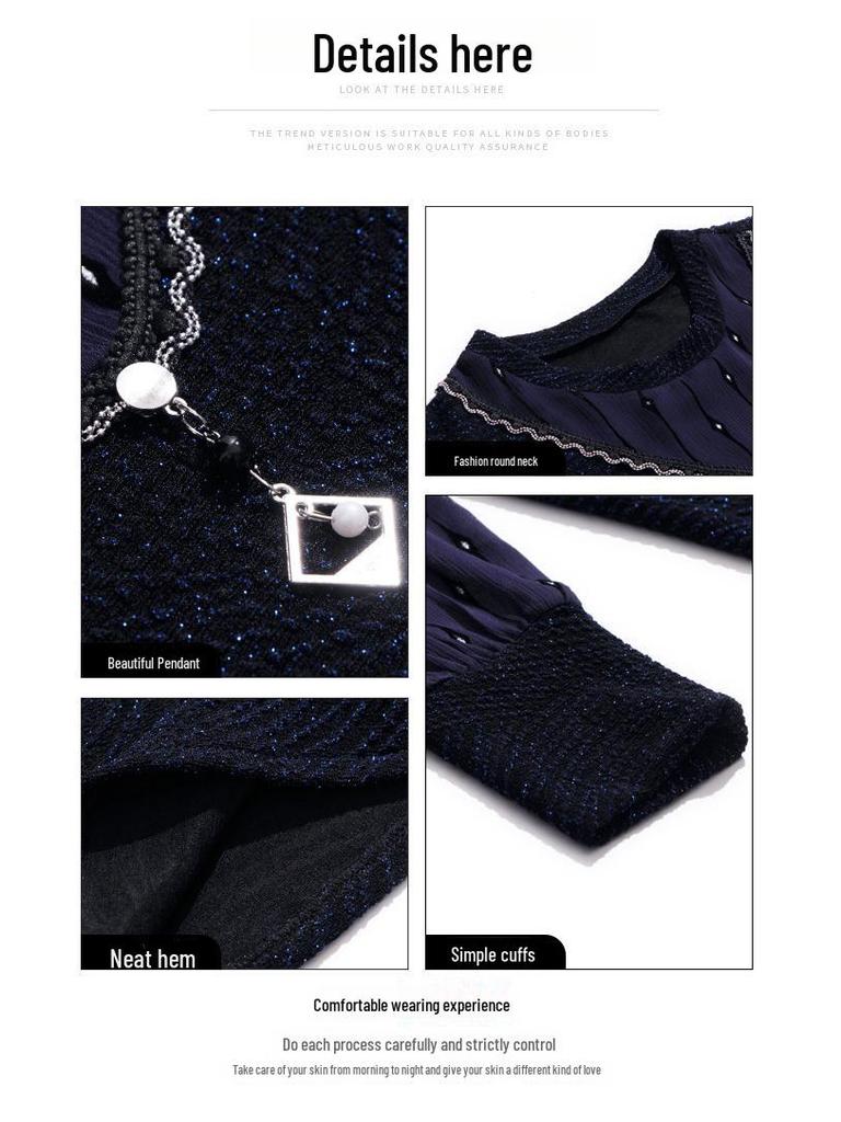 2023 Spring & Autumn Women's Long Sleeve Loose Base Shirt for Middle-aged Moms
