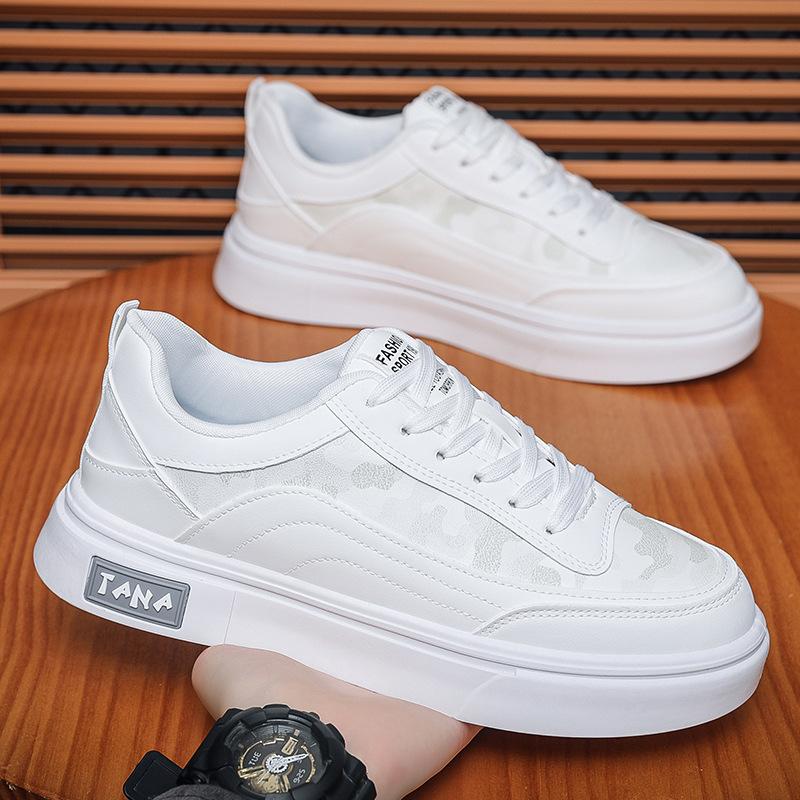 Fashionable Men's Shoes New Sports Casual Shoes Black Board Shoes Versatile Fashion White Shoes Soft Sole Wear-resistant Running Shoes