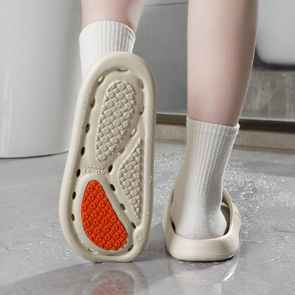 Anti Slip Water Leakage Slippers for Men's Indoor Home, Home Hotel Hollow Bathroom Slippers, Shower Slippers