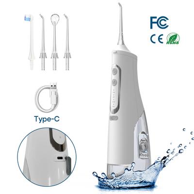 Irrigateur buccal portable, jet d'eau, jet dentaire, 310 ml, rechargeable par USB, 4 buses, nettoyeur de dents