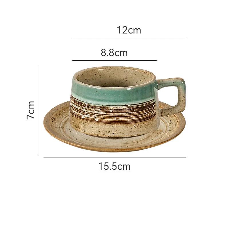 Japanese Retro Ceramic Mug Set Hand-painted Pattern Coffee Office Beverage Cup Milk Household Tea Cups Water