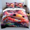 Adorable Rainbow Crab Design Bedding Duvet Cover Set  (1*Duvet Cover 2*Pillowcases, without duvet insert)