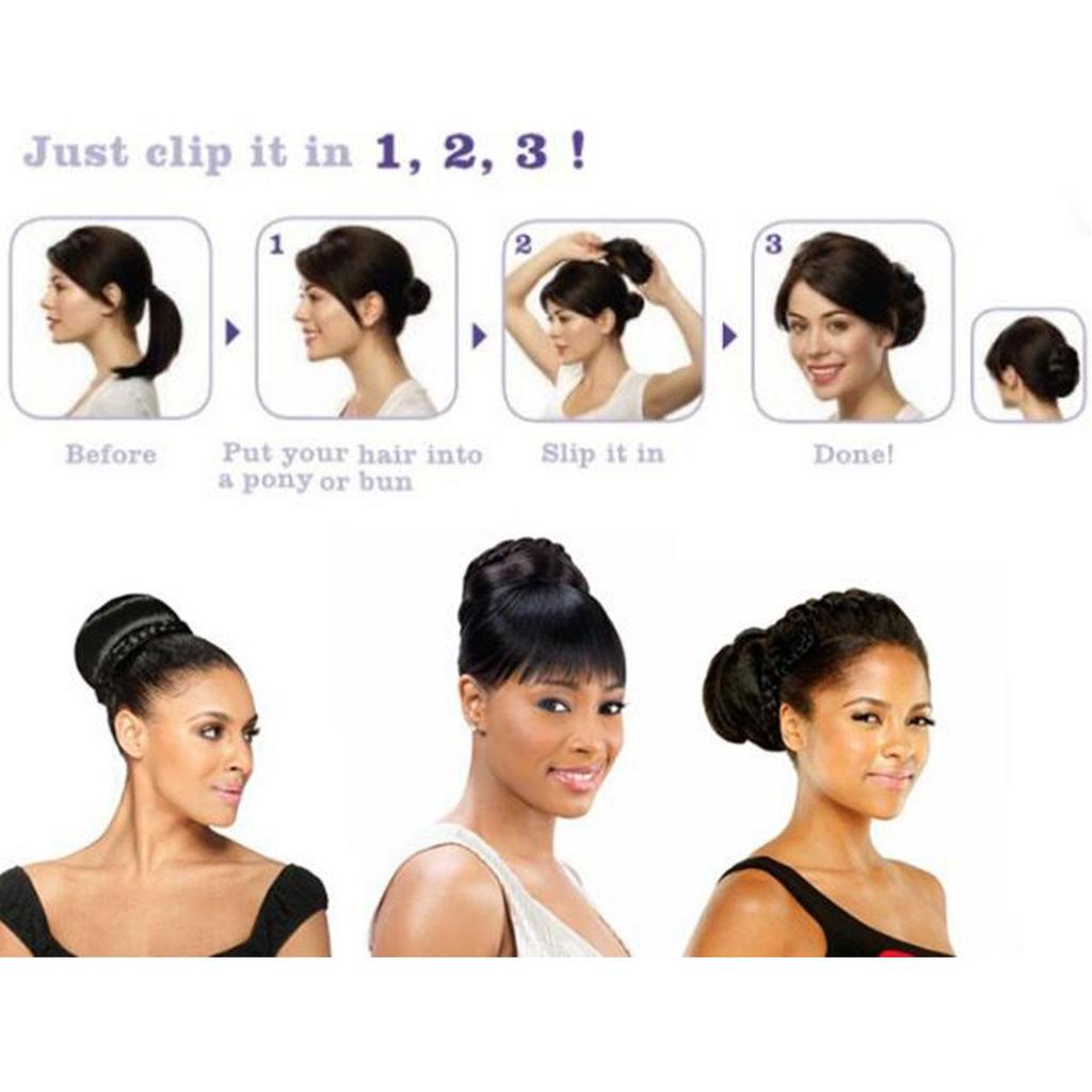 Braided Chignon Hair Bun Dancer Hair Cover Donut Hair Pieces Scrunchies Hair Bun Wig Clips Updo Wedding Party for Women