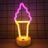 Ice Cream Shaped Neon Signs w Base,LED Light,Atmosphere Lighting for Wall,Night Lamp for Birthday,Party, E-sports Room,Decor
