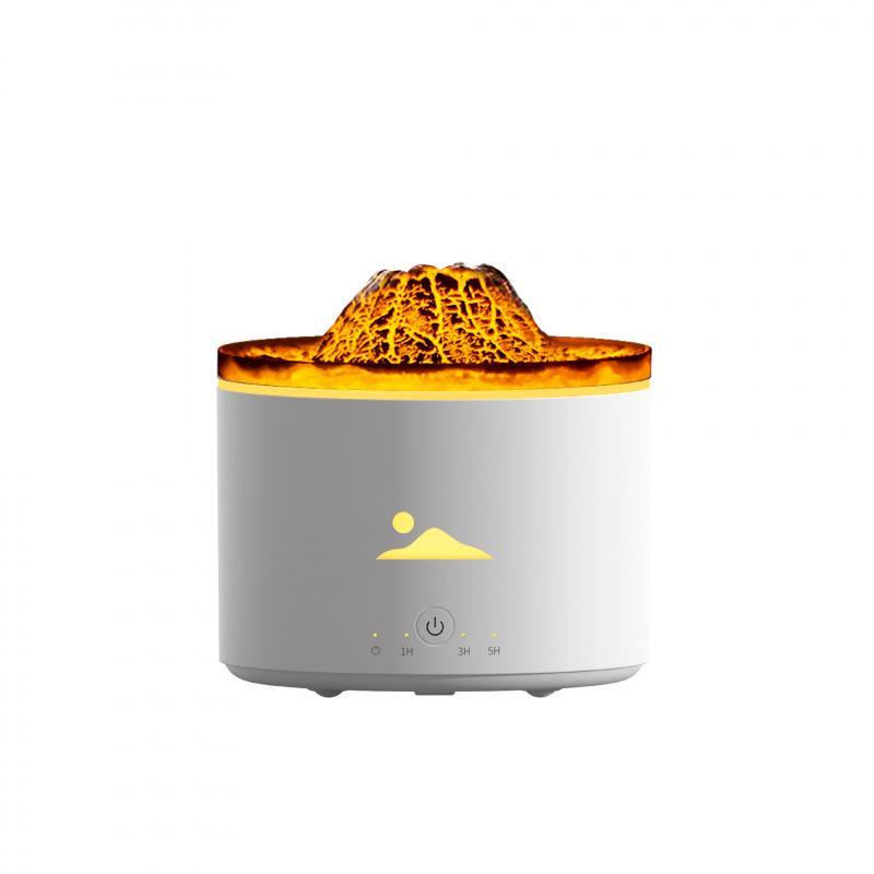 Volcano Aromatherapy Humidifier with Lava Crack Design and Flame Night Light