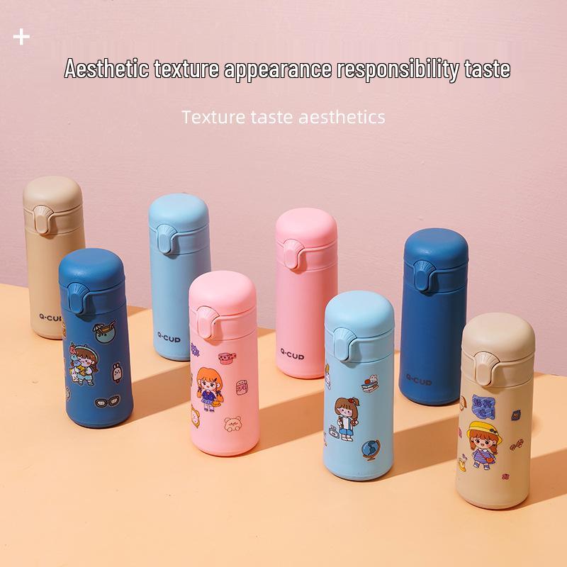 

Portable Cartoon Glass Water Cup for Students 400ml