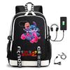 Large Capacity Backpack Printed Student USB School Bag