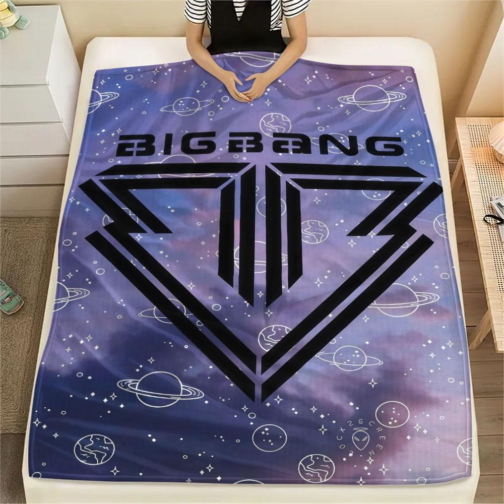 BIGBANG Printed Flannel Blanket, Soft Throw for Bedroom Sofa, Washable, Christmas Present, Great Gift.