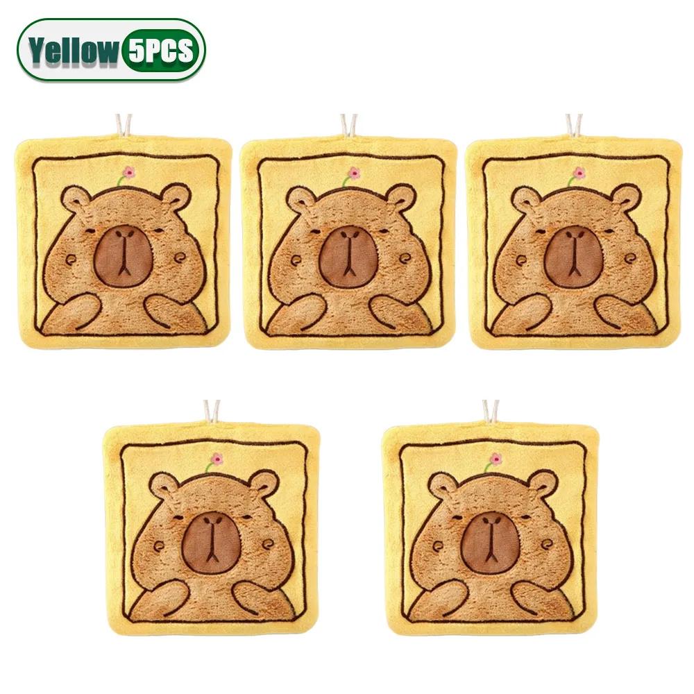 1-20PCS Cute Hanging Capybara Hand Towel Absorbent Lint-free Kitchen Towel Bathroom Hand Towel Children's Wash Handkerchief