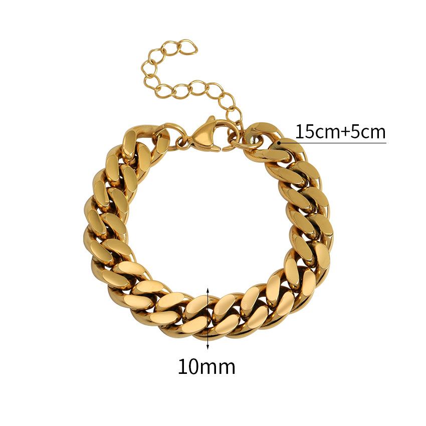 Heavy Industry Premium Sense Hip Hop Titanium Steel Gold Coarse Bracelet