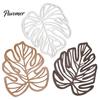 Wooden Wall Art Decor 3Pcs Hollow Monstera Leaf Decoration, Tropical Hanging Plaque, Decorative Gift for Housewarming Sculpture with Hook Living Room