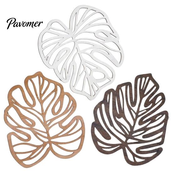 Wooden Wall Art Decor 3Pcs Hollow Monstera Leaf Decoration, Tropical Hanging Plaque, Decorative Gift for Housewarming Sculpture with Hook Living Room