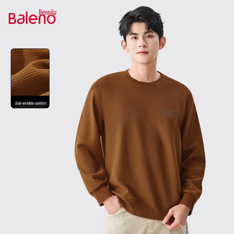 Baleno Men's Waffle Knit Crew Neck Sweatshirt