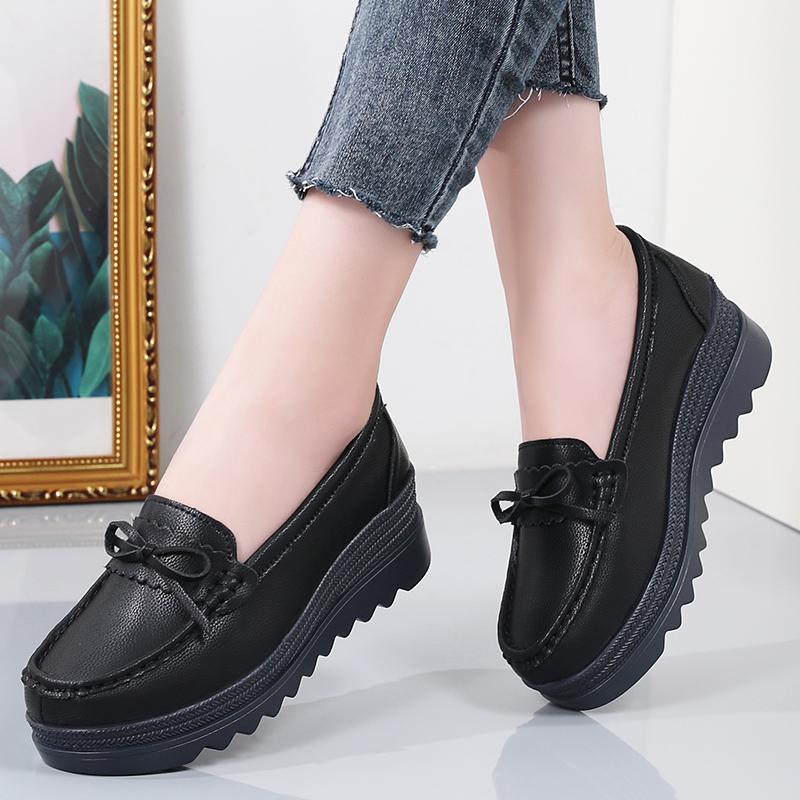 35-41 Women's Plus Size Fashionable Thick Soled Height Increasing Sponge Shoes Rocking Shoes Mom Shoes