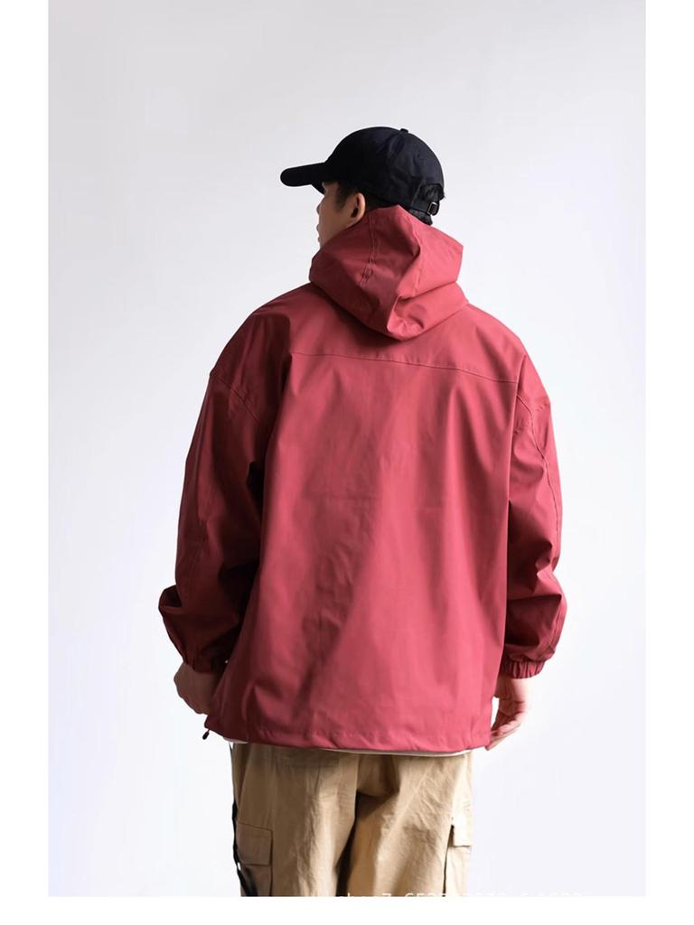 Unisex Multi-pocket Japanese Outdoor Hoodie Jacket for Autumn/Winter Camping and Mountaineering