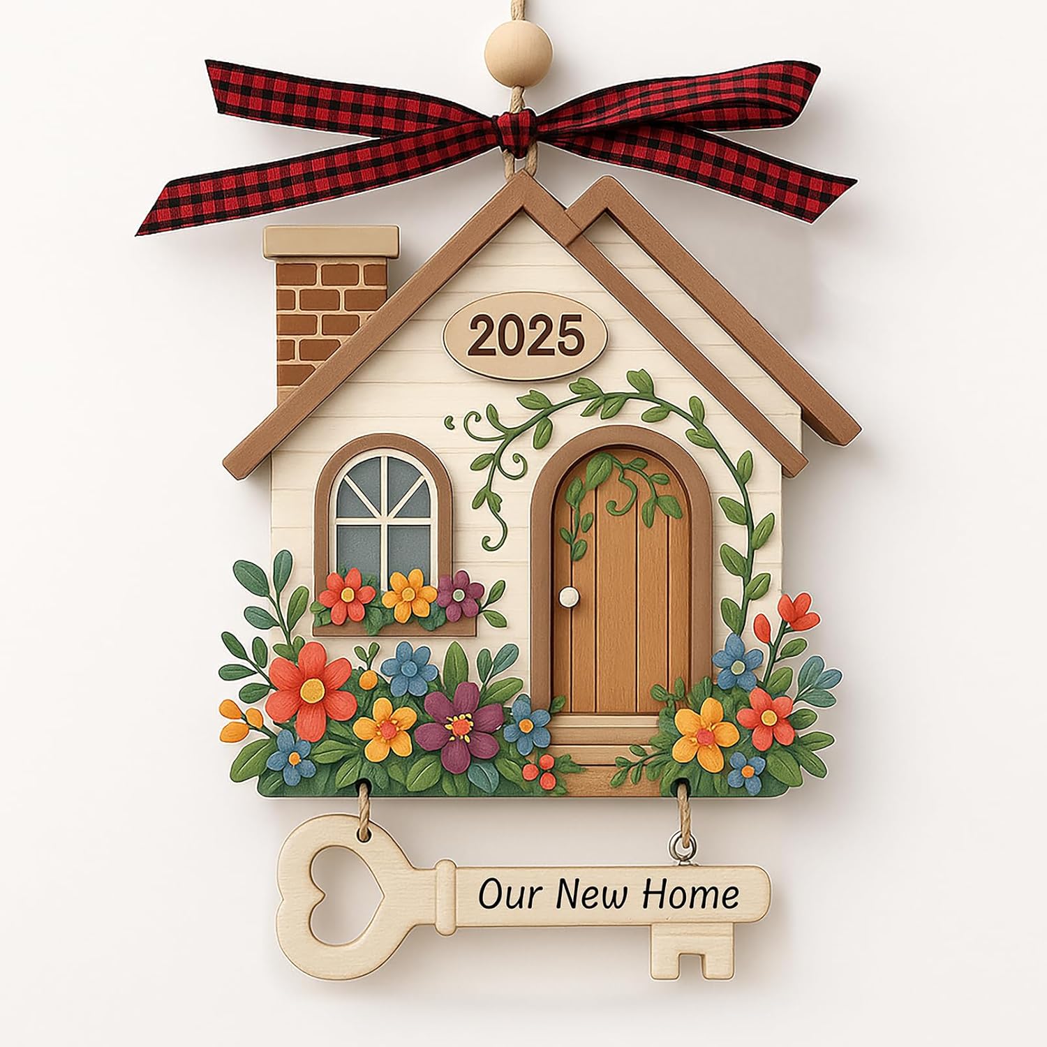 House Warming Ornament 2025, Our New Home with Cute Dog, Welcome Home Gift Ideas for Her & Him or Couple, House Warming Gifts, New Homeowner Present Wood-1