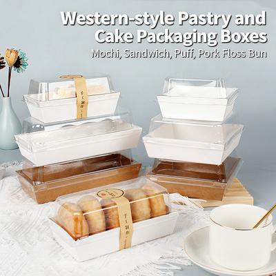 Rechteckige Sandwichbox Kuchenrolle und Gebäckverpackungsbox 50 Stück pro Packung