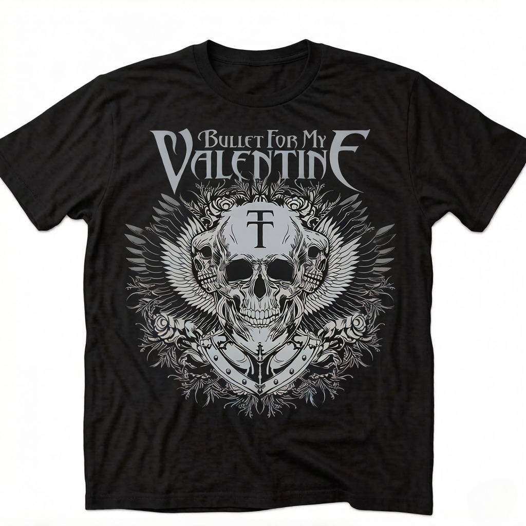 Унисекс Летняя Футболка Bullet for My Valentine Bfmv Унисекс 2XL Футболка Белый Черный Орел Топы Молодежная Футболка Одежда Y2k Унисекс 2XL