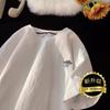 Cotton Short Sleeve t Men's T-shirt ins Trendy Brand Hip Hop Style round Neck Bottoming Shirt Top Summer